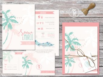 Trouwkaarten | trouwhuisstijl Beach pastel 