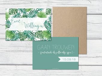 trouwkaarten zelf ontwerpen botanische save the date zelf ontwerpen