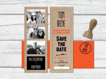 Save the date ticket kraft 